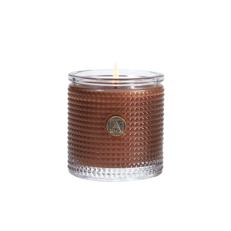 Aromatique Cinnamon Cider Textured Glass Candle 6oz - Decorative Home Fragrance Aromatherapy Long Lasting Room Air Freshener Deodorizer Perfect Fall Decoration Luxury Glass Candle Gift 40 Hour Burn! - Image 1